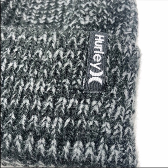Hurley Unisex Max Cuff Slouchy 2.0 Knit Black Gray Beanie Winter Space Dye - Picture 4 of 11